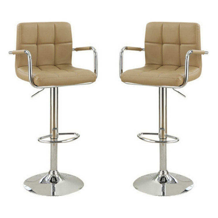 Oliver Arm Chair Style Bar Stool With Gas Lift Brown And Silver
